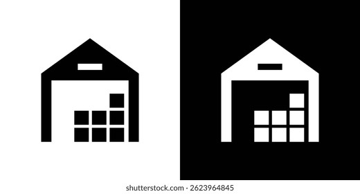 Warehouse icon vector, solid logo illustration, pictogram