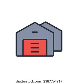 warehouse icon. vector.Editable stroke.linear style sign for use web design,logo.Symbol illustration.