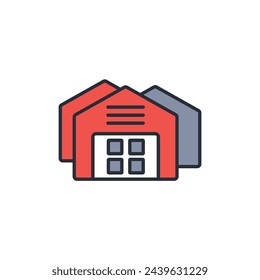 Warehouse icon. vector.Editable stroke.linear style sign for use web design,logo.Symbol illustration.