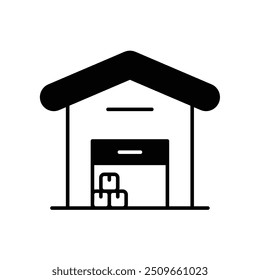 ícone de armazém com fundo branco vetor ilustração stock