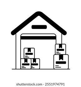 warehouse icon with white background vector stock illustration