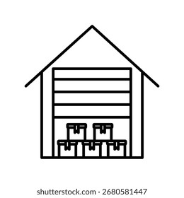 Ícone de depósito com ilustração de estoque de vetor de fundo branco