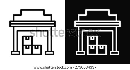 Warehouse Icon White And Black Background Style