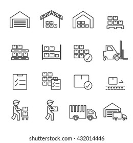 Warehouse Icon.line Vector.