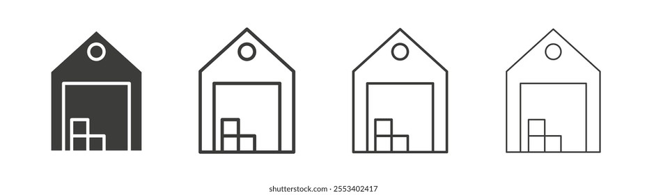 Warehouse icons collection. vector set in black color