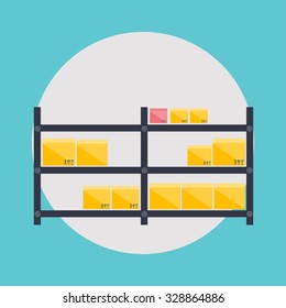 Warehouse icons logistic blank and transportation, storage vector illustration.