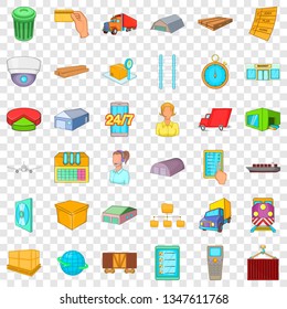 Warehouse icons set. Cartoon style of 36 warehouse vector icons for web for any design