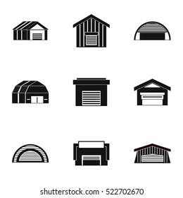 Warehouse icons set. Simple illustration of 9 warehouse vector icons for web