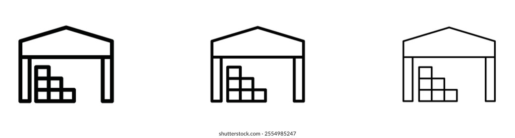 Warehouse icons in tree different stroke sizes