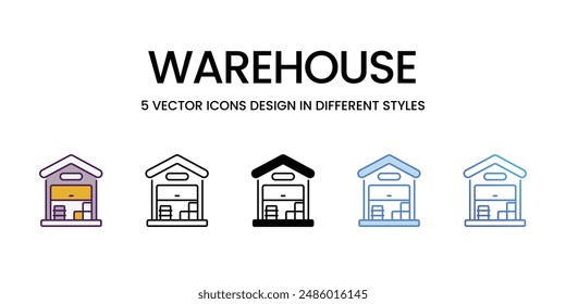 Lagerort-Symbole Vektorgrafik Set Stock Illustration.