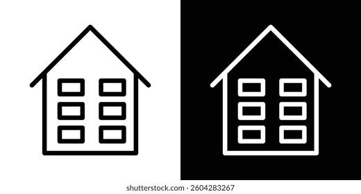 Warehouse icons vectors set in stroke line style.
