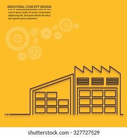 Warehouse industry on yellow background,clean vector