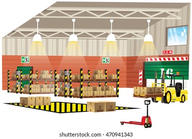 Warehouse interior view.