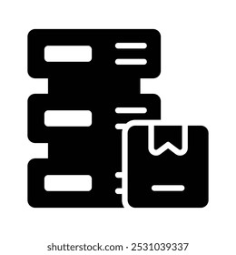 Warehouse inventory, amazing icon of shipping and delivery data storage
