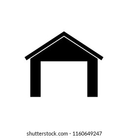 Warehouse isolated silhouette icon, vector illustration design. Logistics collection.