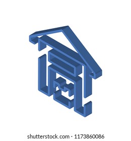 Warehouse isometric left top view 3D icon