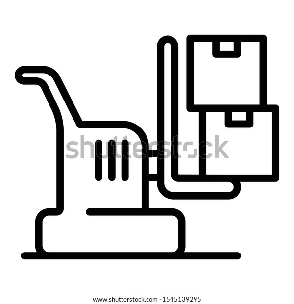 Warehouse lift icon. Outline\
warehouse lift vector icon for web design isolated on white\
background