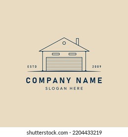 warehouse line art logo, icon and symbol, vector illustration design