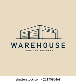 warehouse line art logo minimalist, vector illustration design