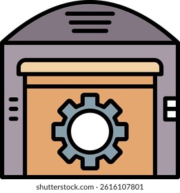 Warehouse Line Filled Vector Icon Design