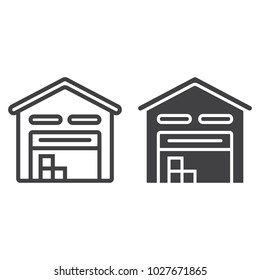 Warehouse line and glyph icon, logistic and delivery, storage sign vector graphics, a linear pattern on a white background, eps 10.