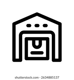 warehouse line icon. Clean and minimalist vector icon for websites, mobile apps, presentations, and logos. Fully scalable and customizable for any project. svg