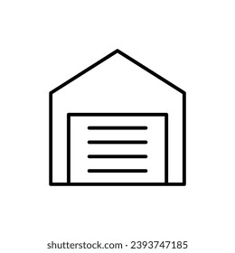 warehouse line icon design illustration template