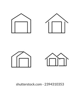 warehouse line icon design illustration template