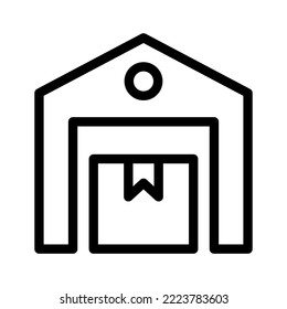 warehouse line icon illustration vector graphic