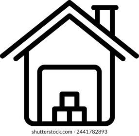 warehouse line icon illustration vector