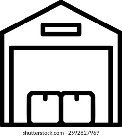 warehouse line icon illustration vector