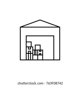 warehouse line icon on white background