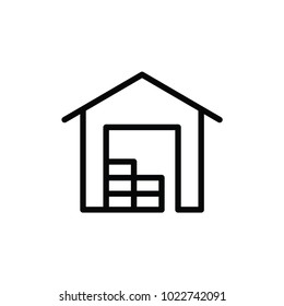 Warehouse line icon, outline icon style, linear pictogram icon