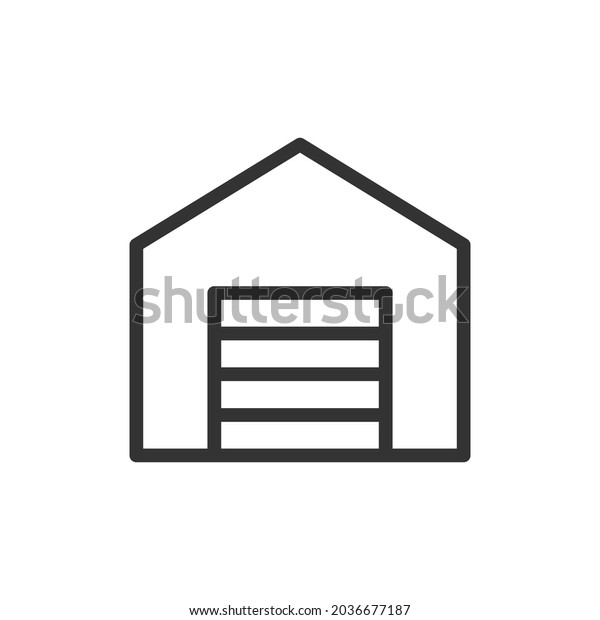 Warehouse line icon in trendy style. Stroke vector\
pictogram isolated on a white background. Warehouse premium outline\
icons.
