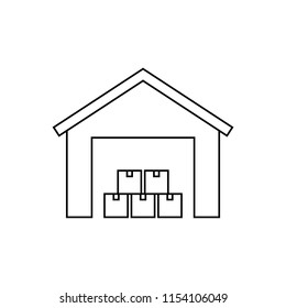 Warehouse line icon, vector illustration design. Logistics collection.
