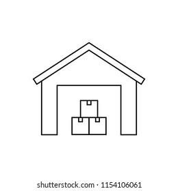 Warehouse line icon, vector illustration design. Logistics collection.
