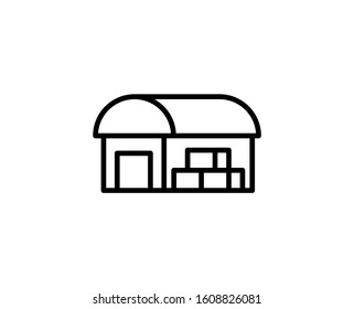 Warehouse line icon. Vector symbol in trendy flat style on white background. Warehouse sing for design.