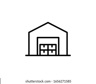 Warehouse line icon. Vector symbol in trendy flat style on white background. Warehouse sing for design.