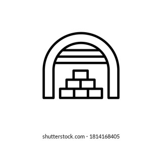 Warehouse line icon. Vector symbol in trendy flat style on white background. Warehouse sing for design.