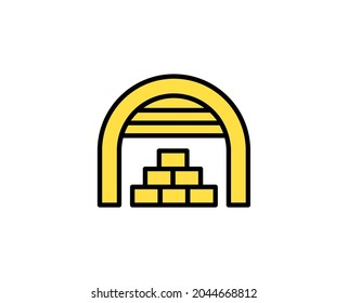 Warehouse line icon. Vector symbol in trendy flat style on white background. Commerce sing for design.