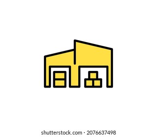 Warehouse line icon. Vector symbol in trendy flat style on white background. Commerce sing for design.