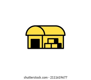 Warehouse line icon. Vector symbol in trendy flat style on white background. Commerce sing for design.