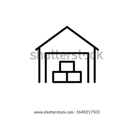 Warehouse line icon. Vector symbol in trendy flat style on white background. Warehouse sing for design.