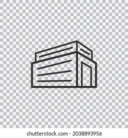 Warehouse line outline simple logo isolated on transparent background. Vector illustration.