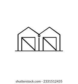 Warehouse Line Style Icon Design