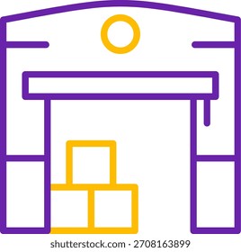 Entwurf eines Vektorsymbols der Lagerortlinie mit zwei Farben