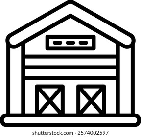 Warehouse Line Vector Icon Design