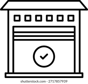 Diseño de icono de Vector de línea de almacén