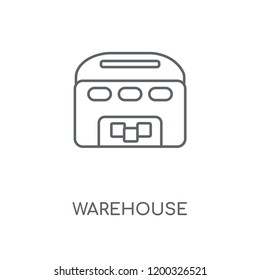 Warehouse linear icon. Warehouse concept stroke symbol design. Thin graphic elements vector illustration, outline pattern on a white background, eps 10.