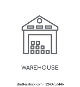 Warehouse linear icon. Modern outline Warehouse logo concept on white background from Architecture and Travel collection. Suitable for use on web apps, mobile apps and print media.